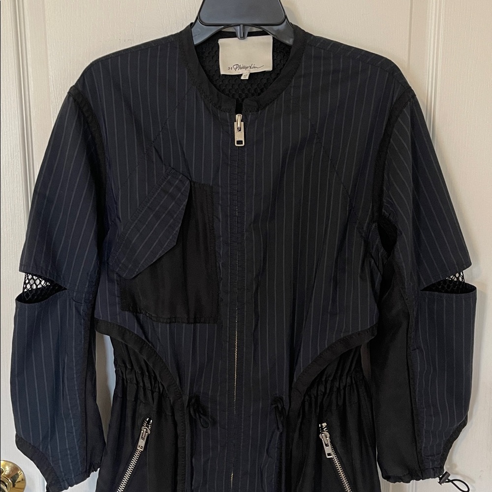 3.1 Phillip Lim Pinstripe Zip-Up Jacket